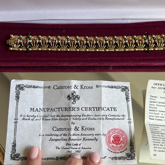 Camrose & Kross Jackie Kennedy Gold and Ruby Bracelet - Picture 4 of 7